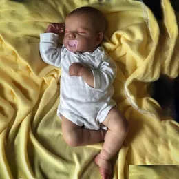 Bebekler 50cm gerçekçi bitmiş Bebe Reborn Sile Vinil Kumaş Vücut Bebek Loou Kızlar İçin El Yapımı Oyuncak Noel Hediyesi 230602 Damla Teslimat T Dhazw