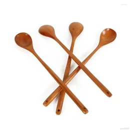 Ciotole Tavolo da caffè Mescolatura Catering Manico lungo Scoop in legno Cooking Bamboo Tea Spoon Zuppa Utensile da cucina