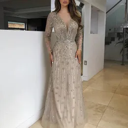 Vestidos de festa jancember luxo dubai ouro prata vestido de noite manga longa árabe muçulmano formal baile para mulheres casamento sz126