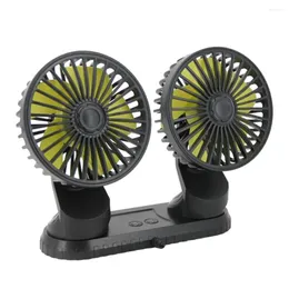 Figurine decorative Ventilatore per auto alimentato tramite USB Girevole multi-angolo Doppia testa Cruscotto a 3 velocità ABS Accessori per il raffreddamento estivo a tre velocità