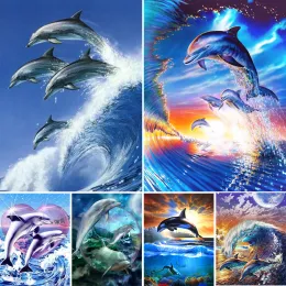 Stich Tier Delphin Vorgedruckt 11ct Kreuz Muster Diy Stickerei Nähen Hobby Handarbeit Handarbeit Nadel Großhandel Gestempelt