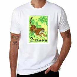 새로운 1962 한국 시베리아 호랑이 우표 티셔츠 플레인 티셔츠 퀵 건조 티셔츠 블랭크 T 셔츠 땀 셔츠, 남자 S7JC#