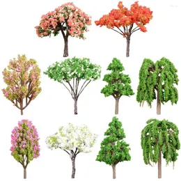 Fiori decorativi 10 pezzi modello di albero di casa per modelli domestici arredamento micro-paesaggio ornamento artificiale falso pianta da tavolo di sabbia desktop mini