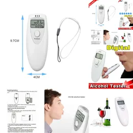 Uppgradera ny alkoholism Portable Digital Breath Tester LCD Display Inhalator Alkoholmätare Handhållare Analysator Breathalyzer Detektor Testning Testning