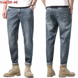 طول الكاحل جينز سراويل القلم الرصاص رجل الحريم الربيع الخريف FI زائد الحجم 42 44 46 TAGLIA GRANDE DENIM COWBOY مرنة السراويل M4AQ#