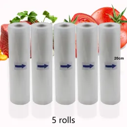 Buty torebki próżniowe do żywności Nietoksyczne folia pakowania BPAFREE BOG Vacuum Freshpeeping Vacuum SELTER TOSS 5 Rolls 20 cm*500 cm