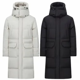 new Winter Women & Men Jacket High Quality Lg Down Jacket Couples Fi Hood Windproof 90% White Duck Coat Casual Thick Warm Q13D#