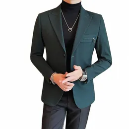 2024 Высокое качество Fi с красивым повседневным двубортным однобортным пиджаком, мужской костюм с двумя разрезами Single West M-4XL 67vR #