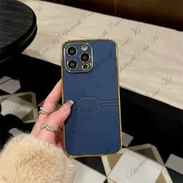 Luksusowe designerskie obudowy telefoniczne z różowym czarnym niebieskim złotym literami obudowa PU skórzana odporna na okładkę skorupę na iPhone 15 14 Pro Max 13p 12 11 Clear L Flower G Projektanci