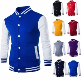 Hoodies Men/Boy Baseball Jacket Men Fi Design Wine Red Mens Slim Fit College Varsity Jacket Men Harajuku Bluza G4SO#