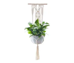 Macrame Plant Hanger Vintage Basket Holder Bieds Beads Plants Cotton Hanging 40 Inch9792289
