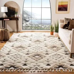 Tappeti SAFAVIEH Tappeto marocchino della collezione Nappa Shag - 8' X 10' Design Boho Marrone Avorio