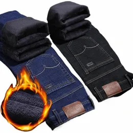 2020 marca inverno quente lã jeans masculino grosso estiramento denim jean calças retas fi masculino cott calças homens 42 g26c #