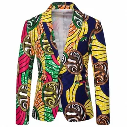 Blazer stampati multicolor stile etnico per uomo Abbigliamento africano Lino economico elegante Ternos Social Masculino Abiti da uomo Giacche l3n9 #