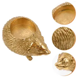 Ljusstakar Hedgehog Candlestick Ornament Holder Decoration Tealight Staty Hushåll Figur Harts