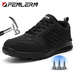 Boots Fenlern Winter Women Safety Shoes Men Steel Toe Waterproof Light Weight Composite Slip on Women Work Shoes Men Safety Boots