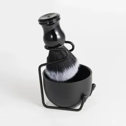 Set di pennelli da barba da uomo Ciotola in schiuma per il viso in lega Supporto da barba per barba da uomo Detergente per baffi Cremagliera Tazza da barba Accessori per lo styling da uomo