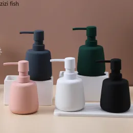 Dispensers Ceramic Hand Wash Shampoo Bottle Solid Color Body Wash Lotion Bottle Dispenser Home Portable Soap Dispenser Badrumstillbehör