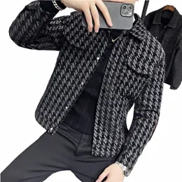 Marke Kleidung Mischung Trenchcoat Hombre Hohe Qualität Leder Mantel Männer Kurze Schlanke Plaid Leder Jacke Männer Streifen Mantel S-3XL p9jw #