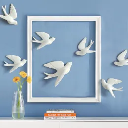 Adesivos de resina pássaro 3d adesivos de parede decoração para casa sala estar estilo pastoral decoração da parede para casa tv fundo decoração