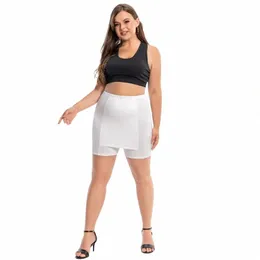 Shorts para mulheres verão plus size modal cott casual puxar na cintura bermuda femme US 5xl 4xl xxxl preto branco rosa azul f2kE #