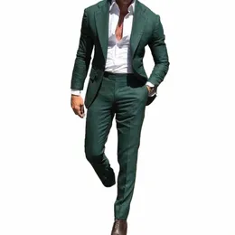 nuovo arrivo Slim Fit abito maschile 2021 risvolto risvolto smoking dello sposo formale Busin abiti da uomo 2 pezzi pantaloni giacca Traje Hombre m93L #