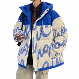 秋と冬の韓国のヴェルシダウンジャケットパーカーショートスタイルの作業服フード付き厚い暖かい快適なスプライシングコートo27r＃