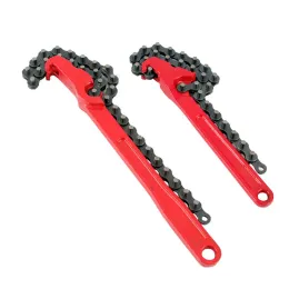 Openers 1pc 8"12" Auto Reparing Tool Chain Type Filter Wrench Engine Box Spanner Red Highcarbon Steel Belt Open Bottle Car Removal Tool