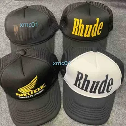 قبعة البيسبول الجديدة Rhude Mesh ذات المظهر العالي والعلامة التجارية العصرية للجنسين حماية شمس السائق
