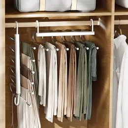 Multifunktionell 6 i 1 byxor hängare för klädhylla justerbar garderob arrangör byxa förvaring rack byxor slips förvaring hyllan