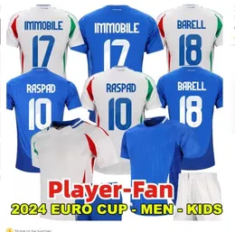 Italys 24 25 Soccer Jersey Maglia Italia 2024 Euro Cup 2025 National Team Men Kids Kit Full Set italiensk 125 -årsjubileum