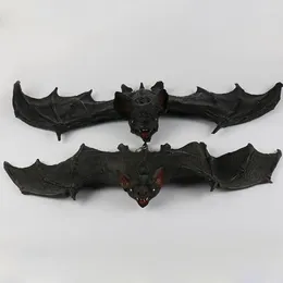 Party Decoration 1pcs/lot Halloween Decorations Horror Emulation Bats PU Rubber Bar Haunted House Props Tricky Toys 2 Size Bat For Decorate