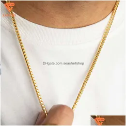 Pendanthalsband Nya ankomster Fashion Jewelry 925 Sterling Sier High Quality 2,5 mm Hiphop Cuban Chain Mens Gold Plated Necklace Franc Dhson