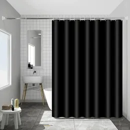 Cortina de chuveiro à prova d'água, cortinas de banho à prova de mofo, tecido grosso de poliéster, cortina divisória para banheira com ganchos, decoração de banheiro 240320