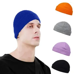 Berets Unisex Herbst Winter Solide Acryl Verlängert Melone Peel Beanies Hut Für Frauen Männer Doppel Nadel Outdoor Warme Kalte Kappen YC4