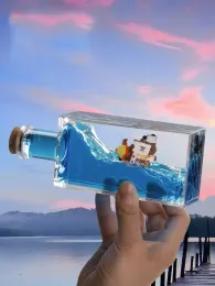 Miniaturen, 3D-Schiffsflüssigkeits-Driftflasche, einteiliges schwimmendes Boot, Ornament, tausend sonniges Schiff, fröhliches Boot, Dekompressionsspielzeug, Geburtstagsgeschenk