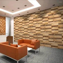 Wallpapers Milofi Custom Large Wallpaper Mural 3D Minimalist Wood Block Grain Home Improvement Tooling Background