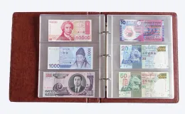 Álbuns 30pcs Paper Money Album Currency Banknote Collection Book Storage Álbum Papel Dinheiro Postage Stamping Pocker Holder Book