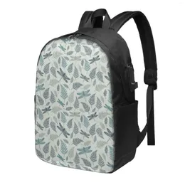 Backpack Dragonfly Leaves Classic Basic Canvas School Casual Daypack Office For Men Women