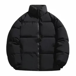 nuovi uomini invernali caldi piumini spessi Parka casual da uomo imbottito in piumino chiusura con cerniera manica Lg coppia cappotto esterno y6NL #