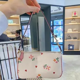 Trendy underarm NOLITA shoulder bags women leather brown black white sac s handbags full letter daily life pouch designer bag flower cherry xb139