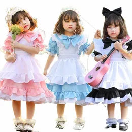 Umorden Cute Lolita Maid Costume Dr Wderland Alice Cosplay for Teen Girl Girl Women Halen Blue C1N0#