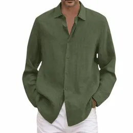 Однотонная повседневная мужская рубашка с отложным воротником, рубашки с рукавами Lg, мужская весенне-осенняя блузка, мужской тонкий дышащий свободный кардиган k0KE #