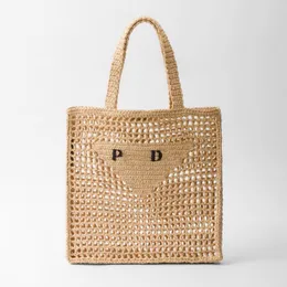 Luksusowa torba designerska torba słomka worek duża pojemność na torbę na zakupy z letnim torbą plażową Lafite lniane tkaninowe torba na ramię