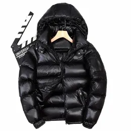 mens Winter Hooded Shiny Down Coats Mens Casual White Duck Down Jackets High Quality Outdoor Windproof Thicken Warm Puffer Tops S8n2#