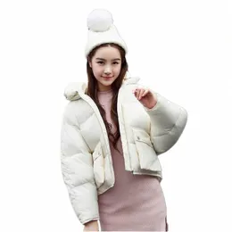 olgitum 2020 Winter Fi Women Jackets Short Design Cute Cott Padded Pink Coat Casual Warm Hoodies Loose Padded Parka CC465 54bL#