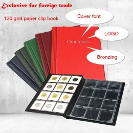 Albums PCCB High Quality Foreign Trade Special For 120 Grid Paper Clips Fit Cardboard Coin Holders Professional Coin Collection Book