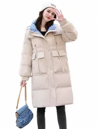 Fi Winter LG Coat Women Spaid Down Cott-Padded Jackets Hooded Parkas Female Streetwear Windproof 따뜻한 느슨한 외투 S58N#