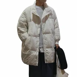 冬の愛好家バットスリーブlg lg standing collar white duck down coat size xl a8vu＃を備えたダウンジャケットのゆるいベージ