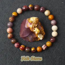 Strand Reiki Mookaite Egg Stone Bracelets Men Natural Yolk Round Round Beads Bracelet Women ino Jewelry Gift Pulsera wholesale